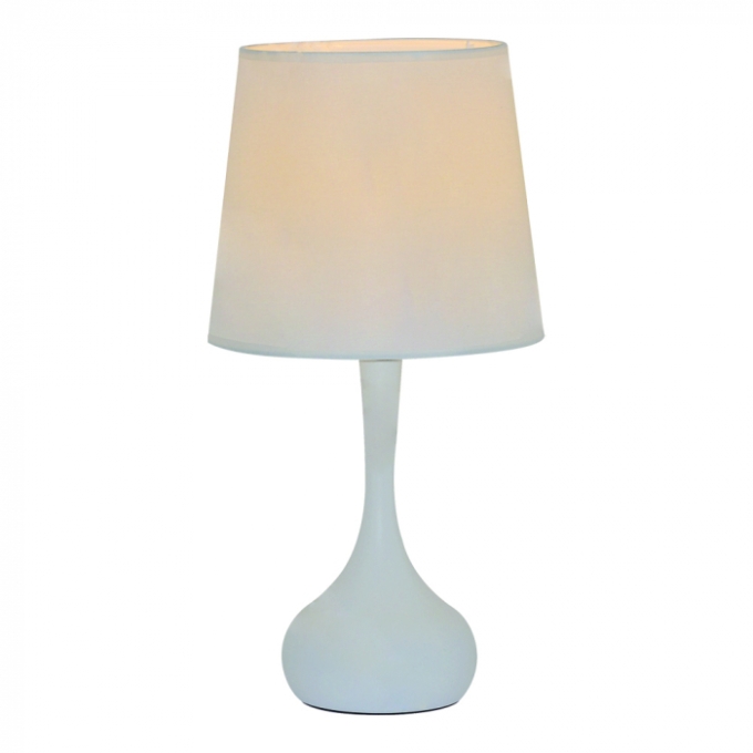 Abajur Sindora Metal Branco e Cúpula Linho Branco Ø230x450mm DCT00542