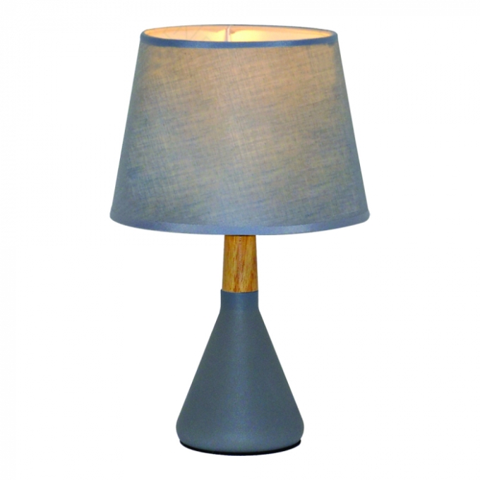 Abajur Sindora Metal Cinza Cúpula Linho Cinza Ø200x340mm DCT00546