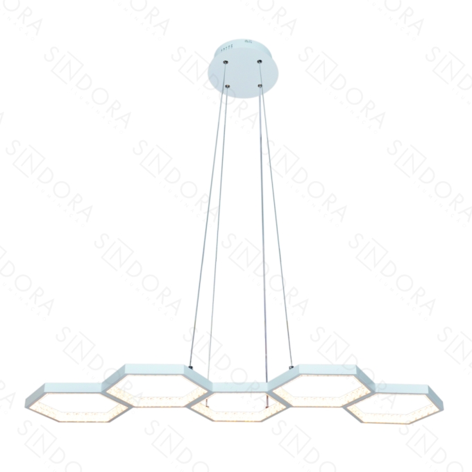 Pendente Sindora 66 watts 3000K Alumínio Branco e Acrílico 900x350mm DCD03182