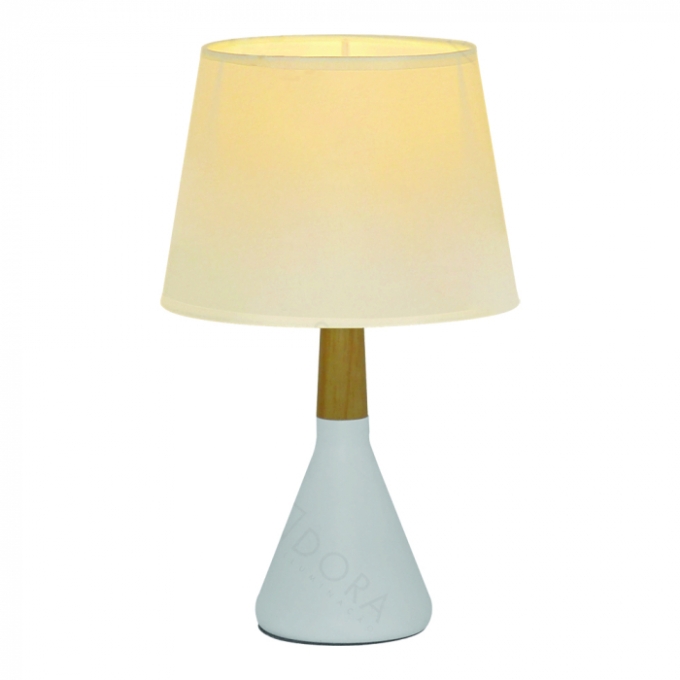 Abajur Sindora Metal Branco Cúpula Linho Branco Ø200x340mm DCT00545