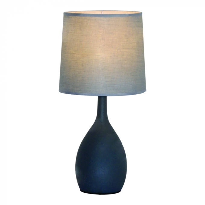 Abajur Sindora Metal Cinza e Cúpula Linho Cinza Ø200x400mm DCT00540