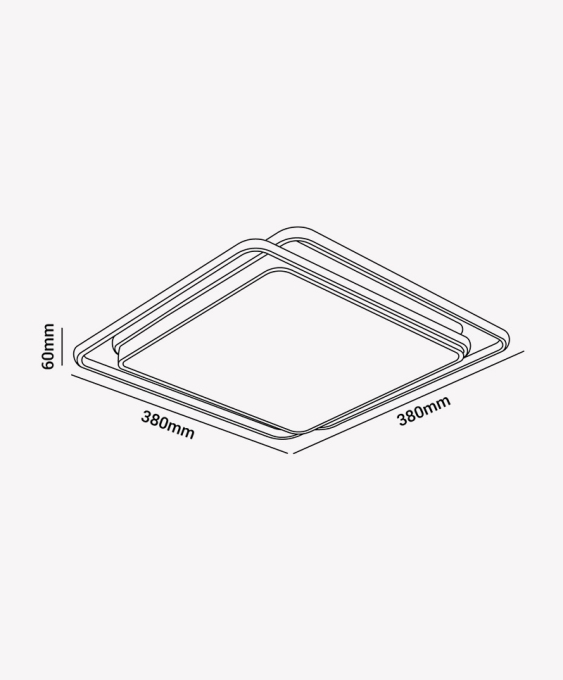 Plafon Opus LED Hoop Preto 72 watts Multitemperatura Bivolt 380x380mm OPS 82918