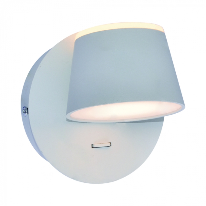 Arandela Sindora 14 watts 3000K Metal Branco e Acrílico Com Interruptor 120x120mm QB05227

