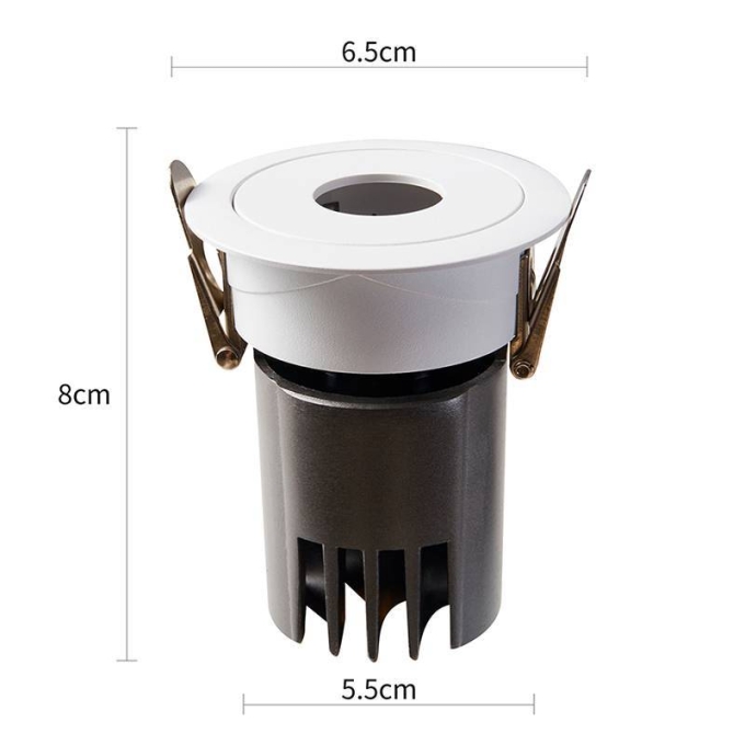 Embutido Nordecor Zaon 7 watts 2700K 24° Branco Ø65x80x55mm IRC97 Bivolt 6512