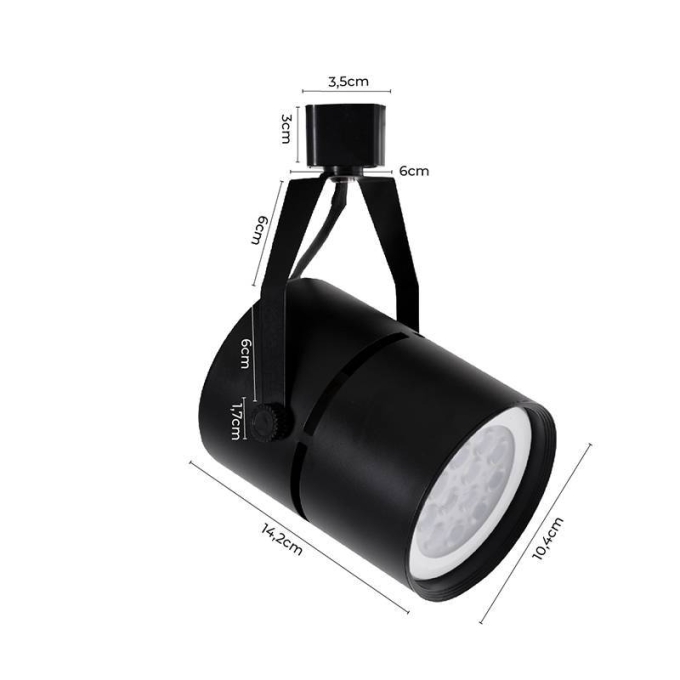 Spot para Trilho Nordecor Classic Preto PAR30 E27 (CDMR) Ø102x142mm 6319