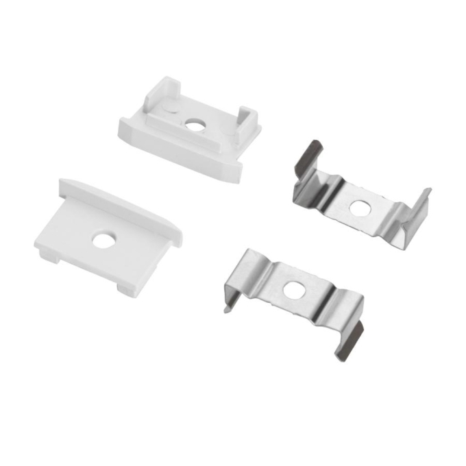 Kit de Tampa e Garra para Perfil Embutido Nordecor Branco 27x15mm 4133