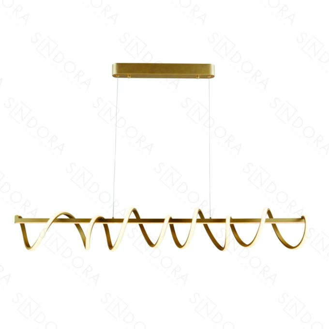 Pendente Sindora 125 watts 3000K Alumínio Dourado e Silicone 1200x180mm QD05368