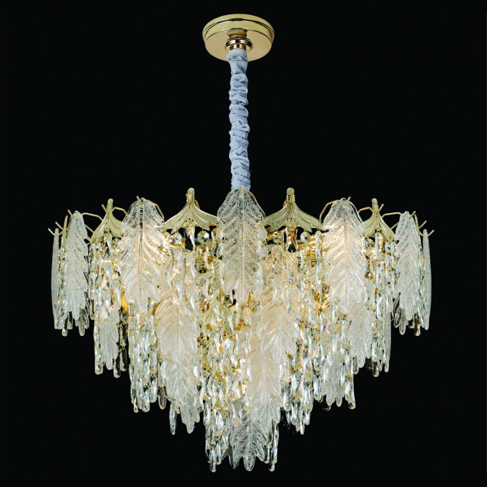 Pendente Sindora Metal Dourado Cristal Transparente 22L E14 770x470mm DCD01924