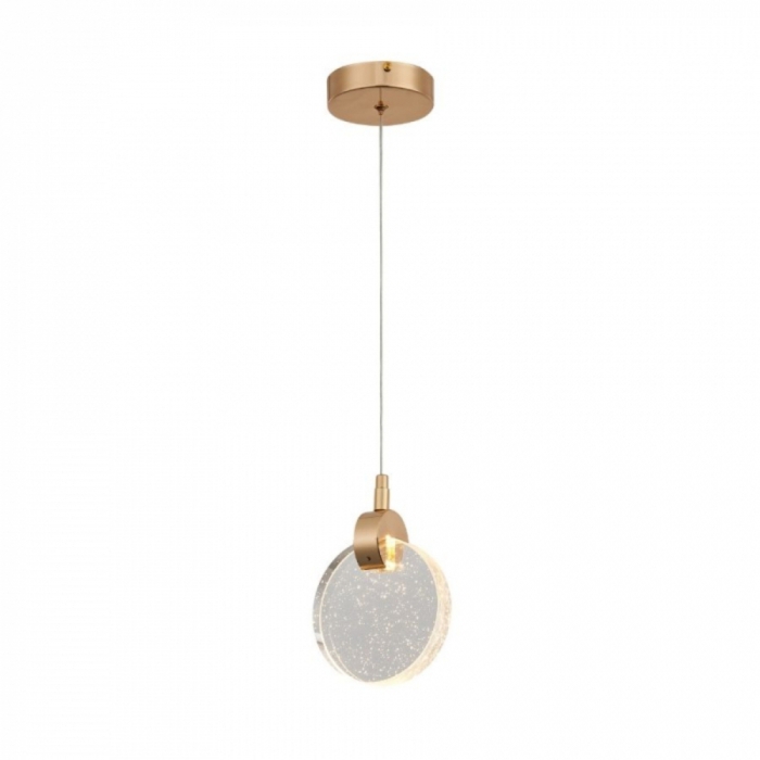 Pendente Sindora Metal Dourado e Cristal 5 watts 3000K Ø130mm QD05112