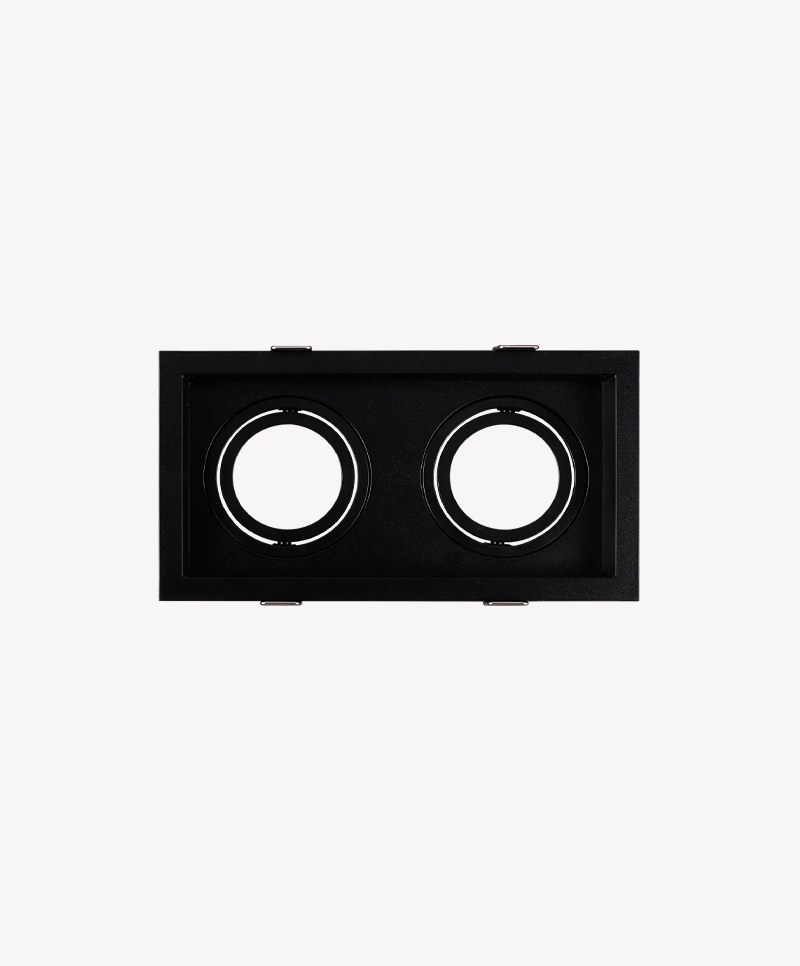 Spot Embutido Duplo Recuado Opus LED 2L AR70 Preto 245x130x31mm OPS 82451