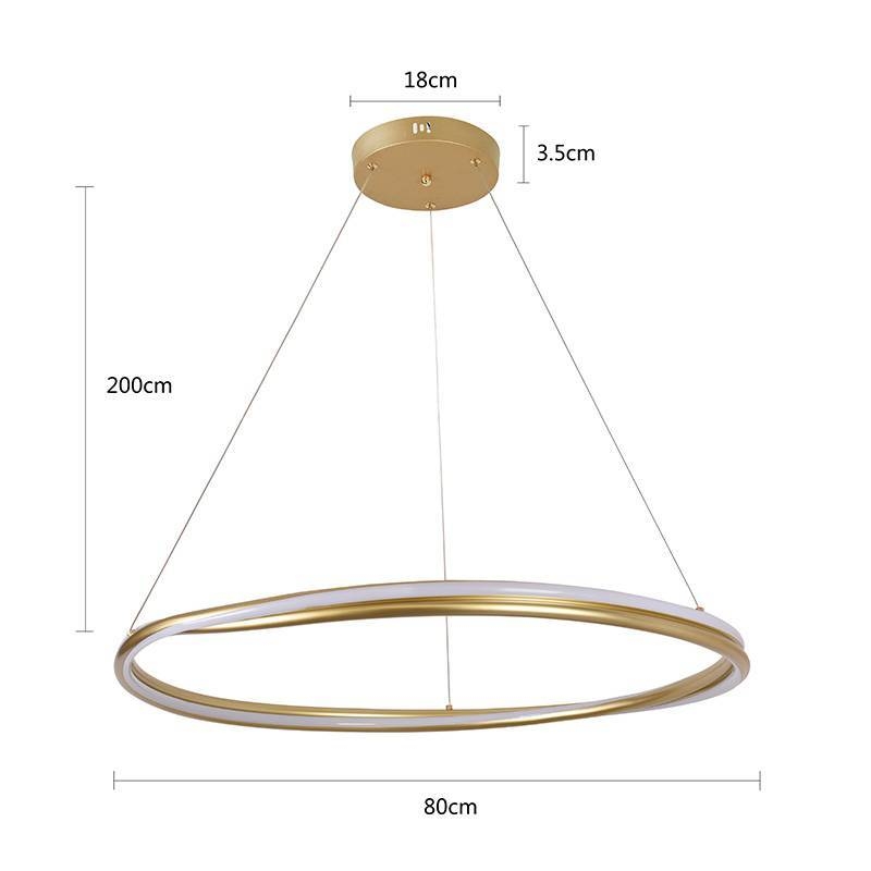 Pendente Nordecor Euni 75 watts 3000K Dourado Fosco Ø800mm 2872
