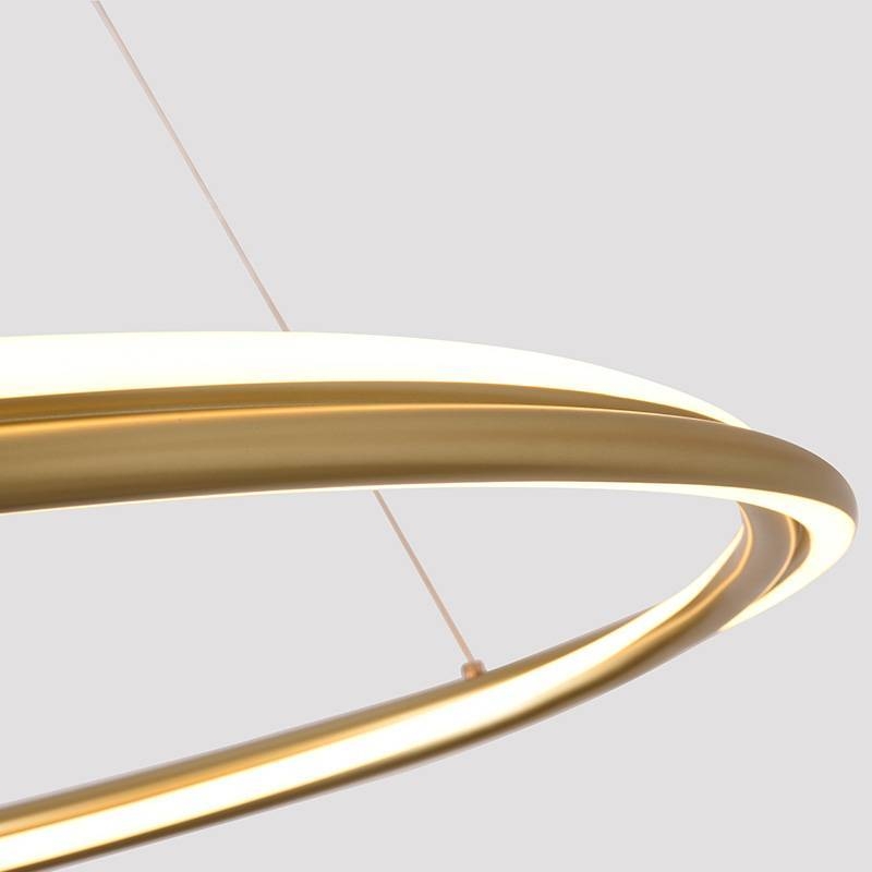 Pendente Nordecor Euni 56 watts 3000K Dourado Fosco Ø600mm 2871
