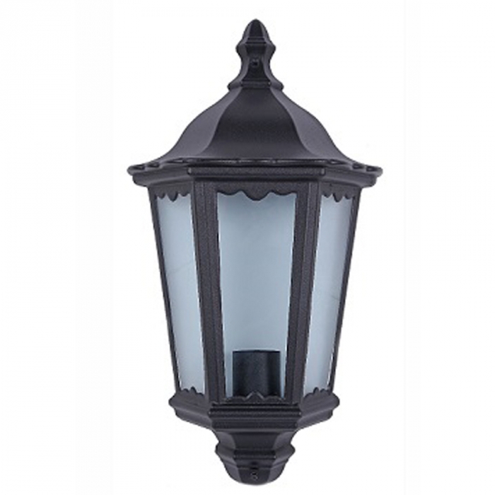 Arandela Biancoluce Colonial Nimes Alumínio Base em Aço e Vidro Transparente Preto 1L E27 115x240x430mm AC277K 