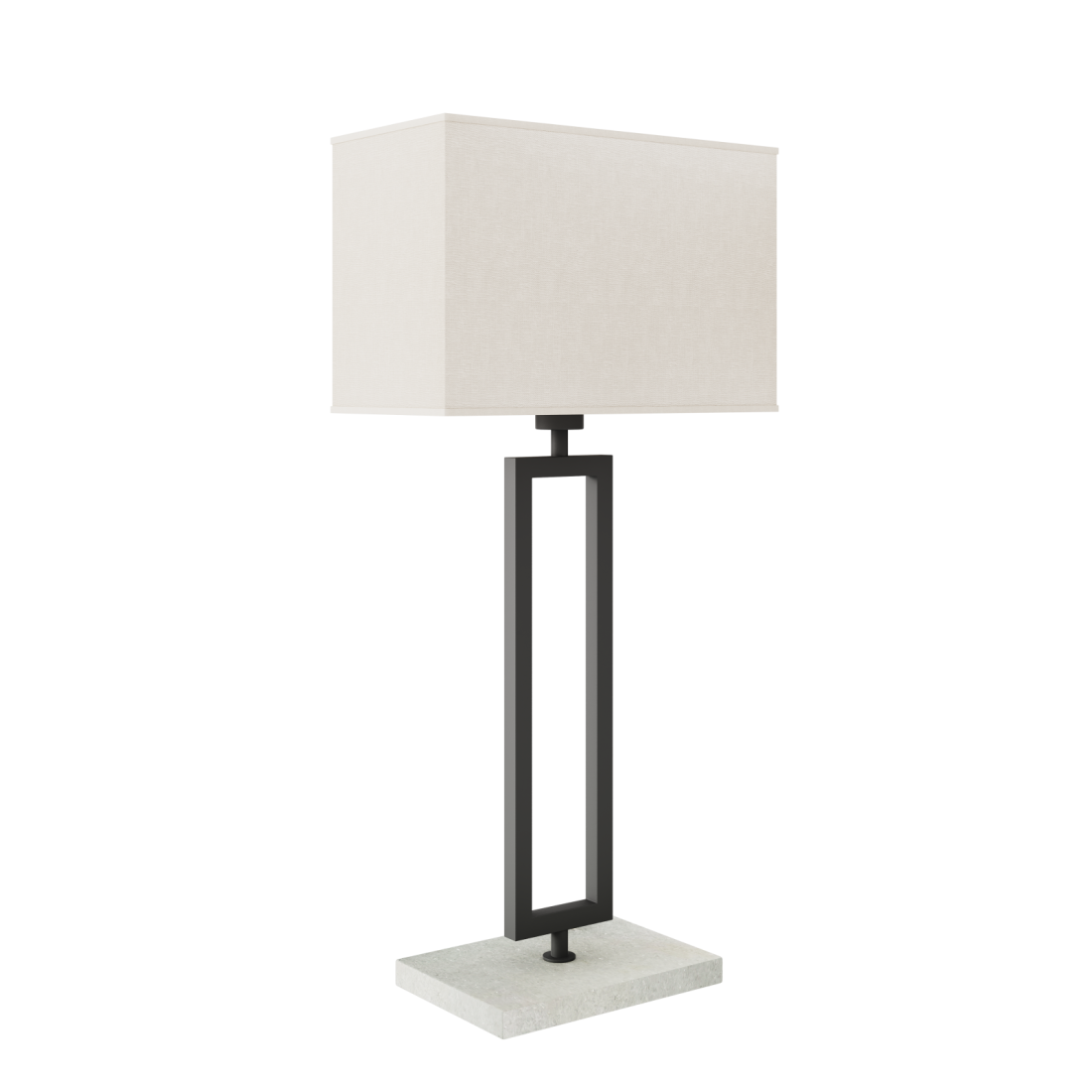 Abajur Foco Metallo Marino Base Mármore Metal e Cúpula Tecido 1L E27 613mm AB 216/BM
