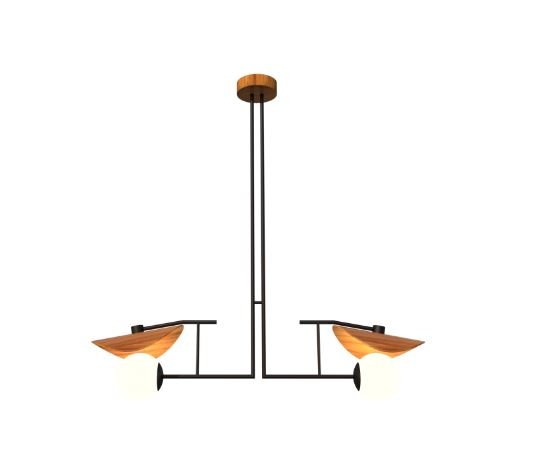 Pendente Fox Lustres Madeira Madame 2L E27 1100x1090x290mm 1303