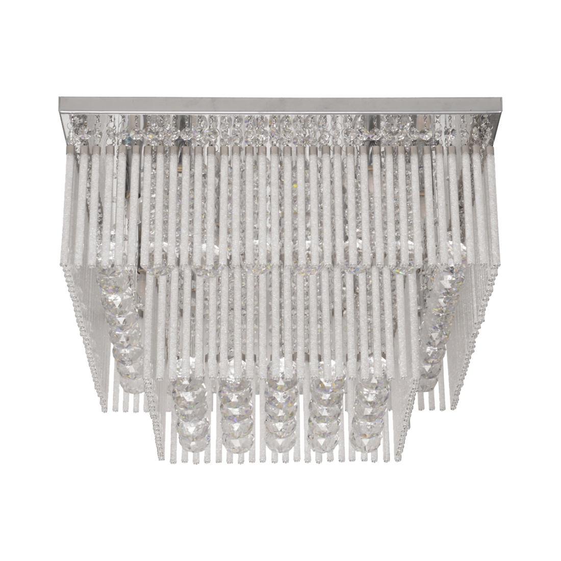 Plafon DNA Lustre Xangai Cristais Transparentes 2 Andares 5L G9 300x300x300mm 