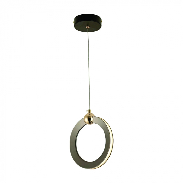 Pendente Sindora Metal Preto e Silicone 9 watts 3000K Ø170mm QD05138