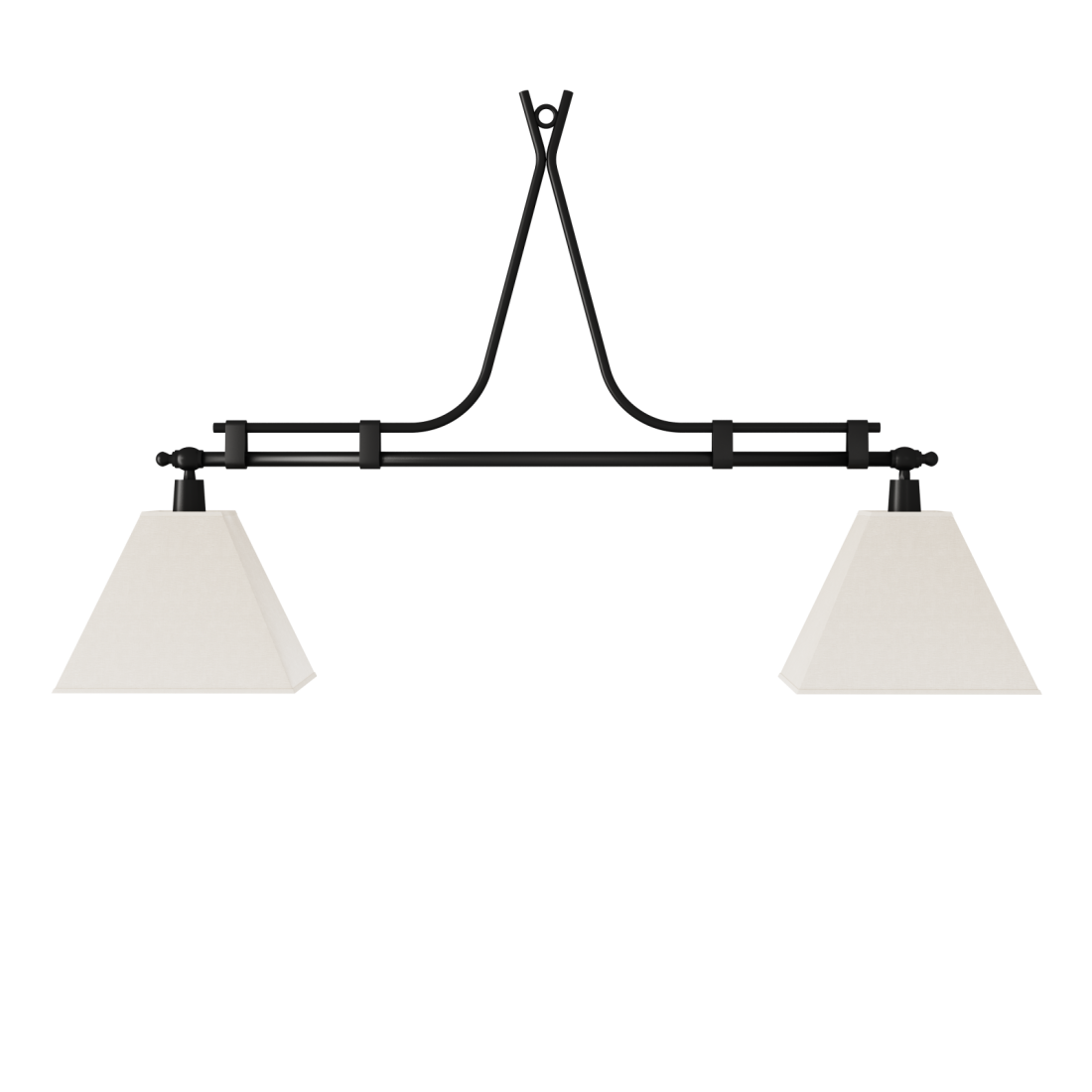 Pendente Foco Metallo Arezzo Cúpula Tecido 2L E27 1200x195x750mm PE 515/1