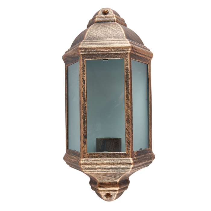Arandela Biancoluce Colonial Niort Alumínio Aço e Vidro Transparente Ouro Velho 1L E27 95x175x350mm AC271K
