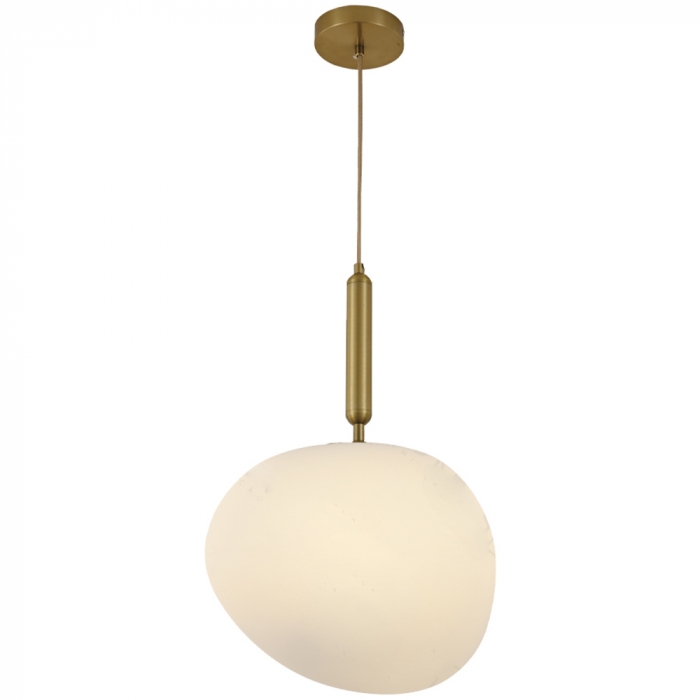 Pendente Sindora 1L E14 Metal Bronze e Vidro Branco 320x260mm DCD04031