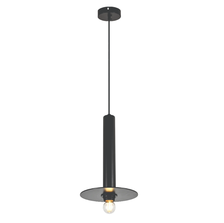 Pendente Sindora 1L E27 Metal Preto Ø200x310mm DCD04100