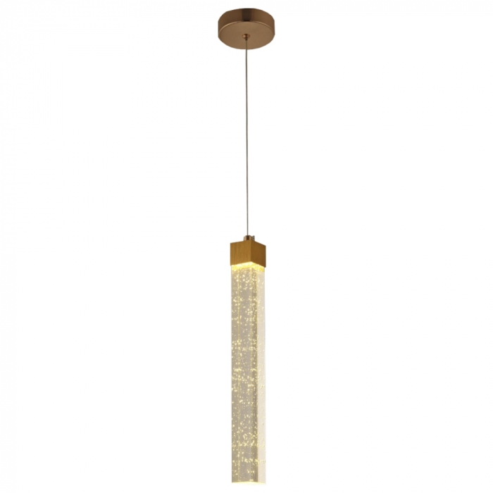 Arandela Sindora Metal Dourado e Cristal 5 watts 35x35x300mm QD05120