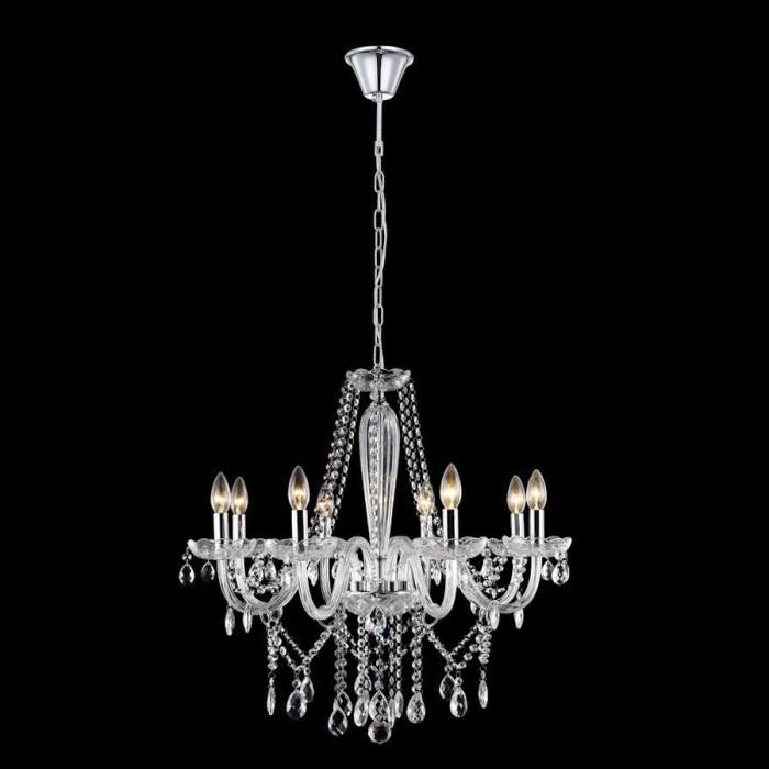 Pendente Biancoluce Maria Tereza 8 Braços Cristal K9 Transparente 8L E14 Ø690mm MT11-08T 