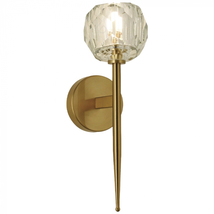 Arandela Sindora Metal Bronze e Cristal 1L G9 150x340mm QB05202