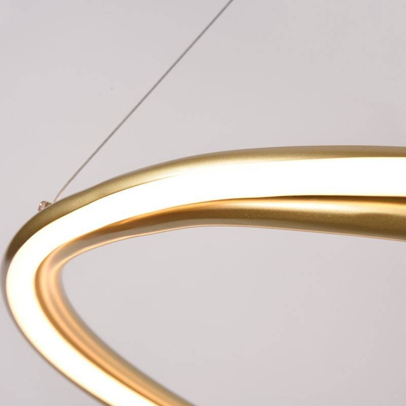 Pendente Nordecor Euni 56 watts 3000K Dourado Fosco Ø600mm 2871