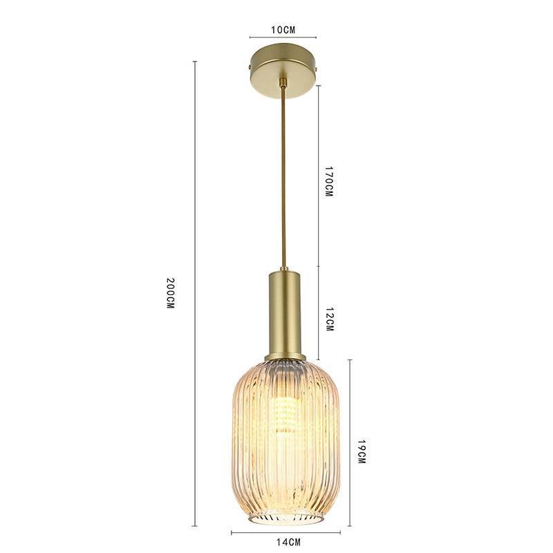Pendente Nordecor Canne Lon 1L E27 Ouro Champagne 190x140mm 2913