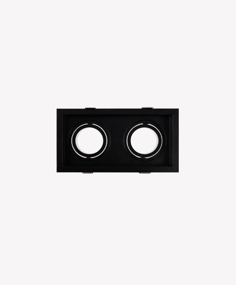 Spot Embutido Duplo Recuado Opus LED 2L Dicroica MR16 Preto 106x190x37mm OPS 82413