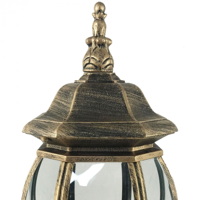Arandela Biancoluce Clássica Lille Alumínio e Vidro Transp. Ouro Velho 1L E27 215x150x500mm AC201P-P