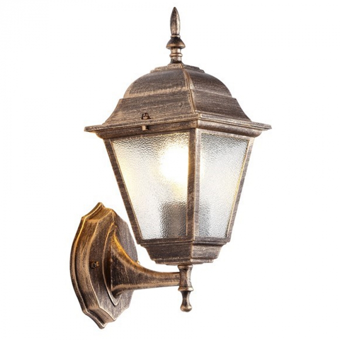 Arandela Biancoluce  Clássica de Parede Nancy Alumínio e Vidro Fosco Ouro Velho 1L E27 200x150x340mm AC203P