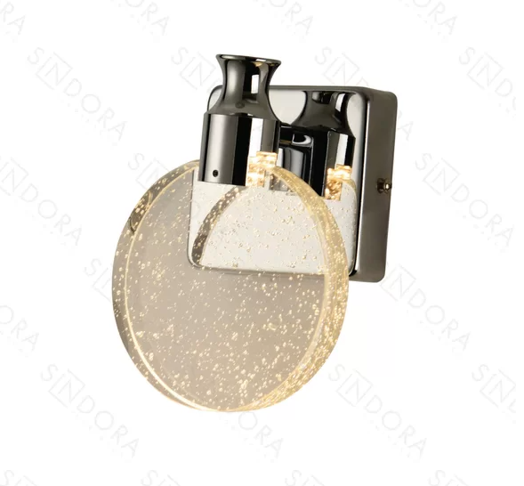 Arandela Sindora 5 watts 3000K Metal Cromado e Cristal Transparente 130mm QB05115
