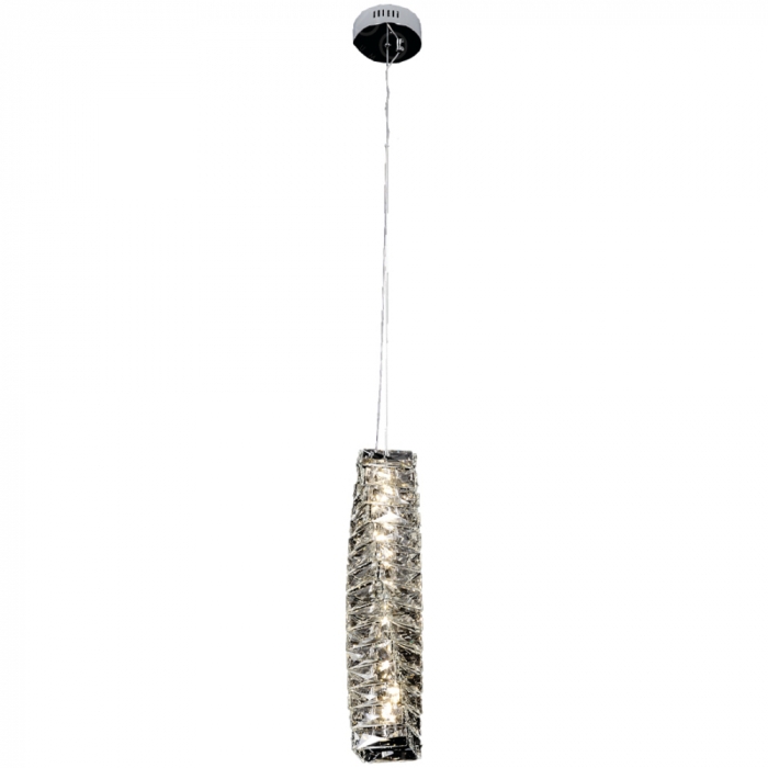 Pendente Sindora 20 watts 3000K Inox Cromado e Cristal 460x120mm DCD02819