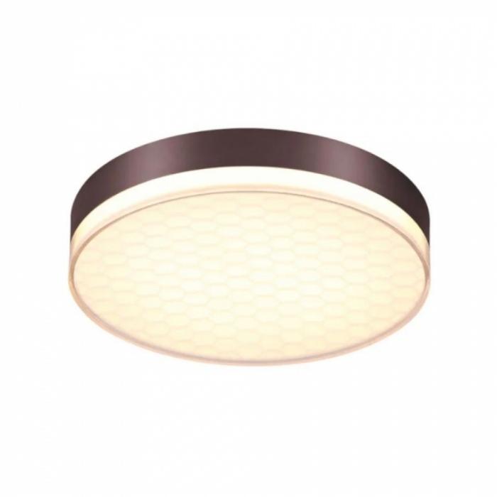 Plafon Sindora 50 watts 3000K Metal Marrom e Acrílico Ø480x90mm DCX01190

