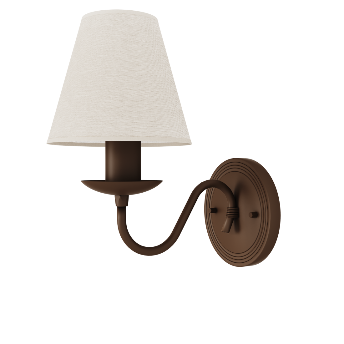 Arandela Foco Metallo Belga Cúpula Tecido 1L E27 260x160x240mm AR102/1