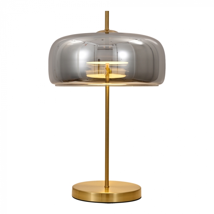 Abajur Sindora 12 watts 3000K Bivolt Metal Bronze Vidro Fumê 330x580mm DCT04107