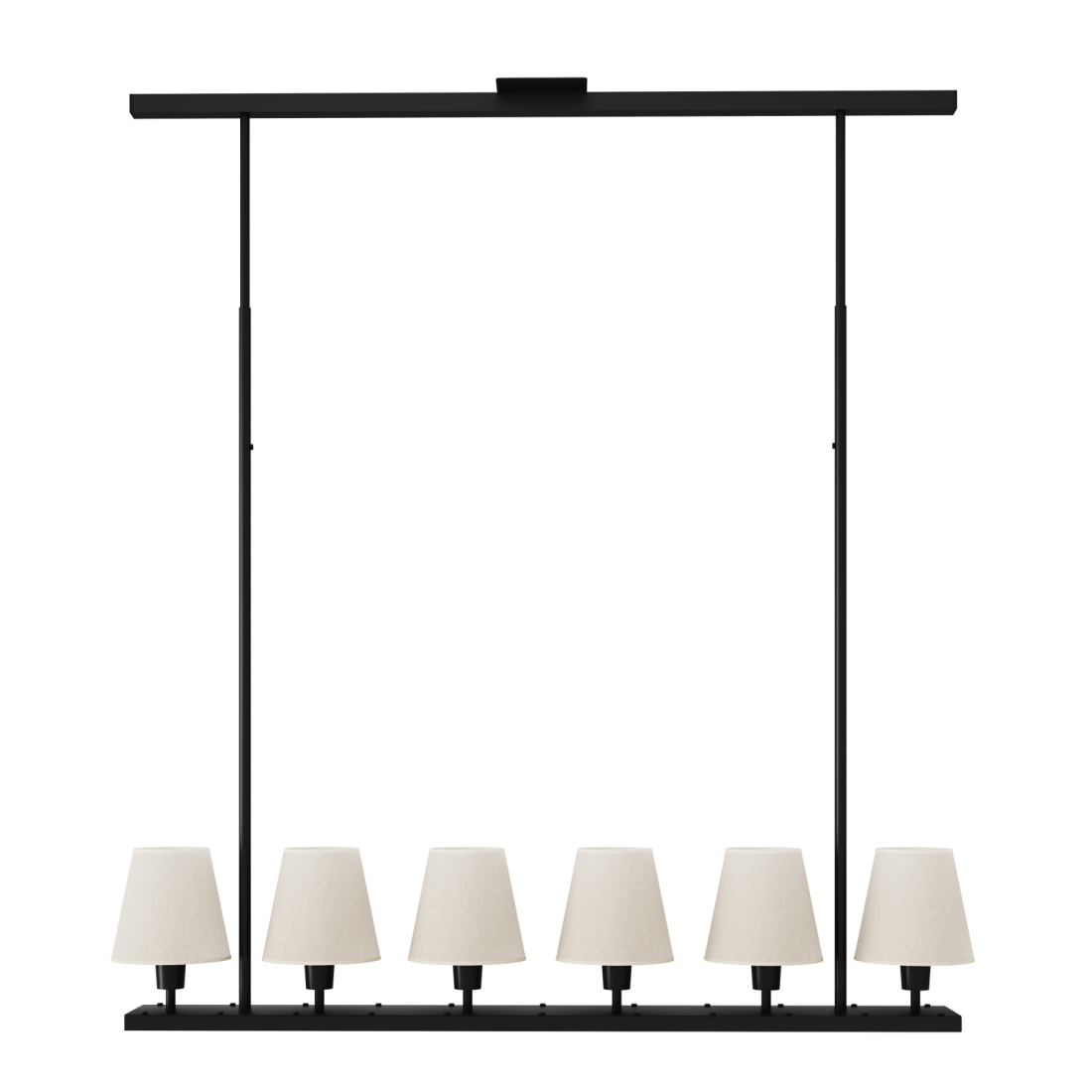 Pendente Foco Metallo Tocheiro Cúpula Tecido 6L E27 1100mm PE 506