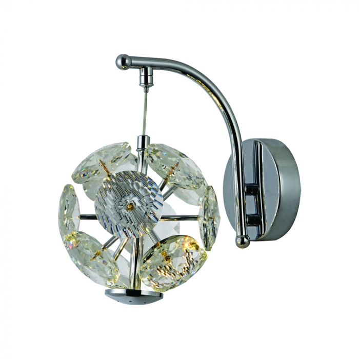 Arandela Sindora 5 watts 3000K Metal Cromado e Cristal Transparente 150x200mm QB05255