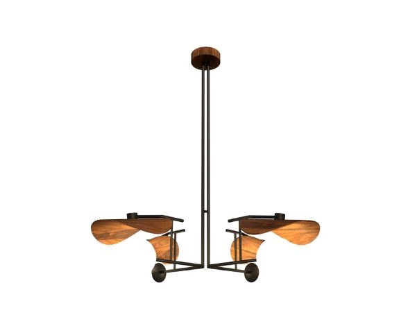 Pendente Fox Lustres Madeira Madame 4L E27 1100x1090x1090mm 1304