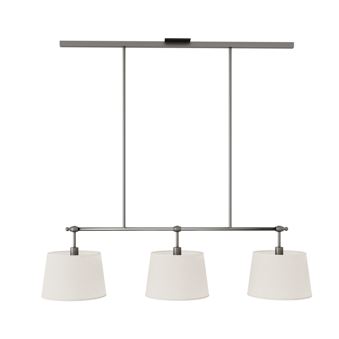 Pendente Foco Metallo Siena 3L E27 Cúpula Tecido 1270x300x950mm PE 514