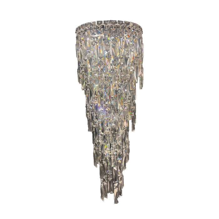 Arandela Sindora Metal Cromado Cristal Transparente 7L E14 270x790mm DCB00293