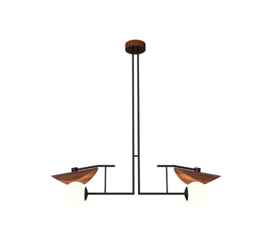 Pendente Fox Lustres Madeira Madame 2L E27 1100x1090x290mm 1303