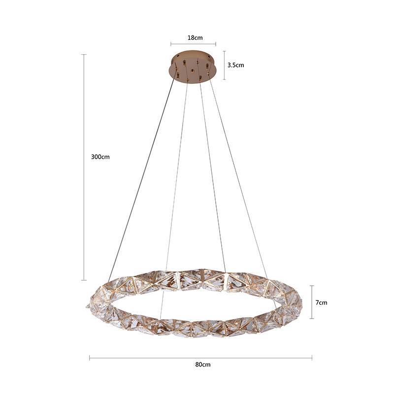 Pendente Nordecor Kazy 38 watts 3000K Ouro Brilho Ø800mm 2882