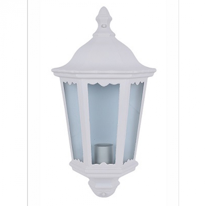 Arandela Biancoluce Colonial Nimes Alumínio Base em Aço e Vidro Transparente Branco 1L E27 115x240x430mm AC277K 