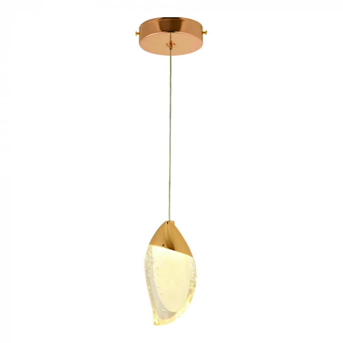 Pendente Sindora Metal Dourado e Cristal Transparente 5 watts 110x190mm DCD02174