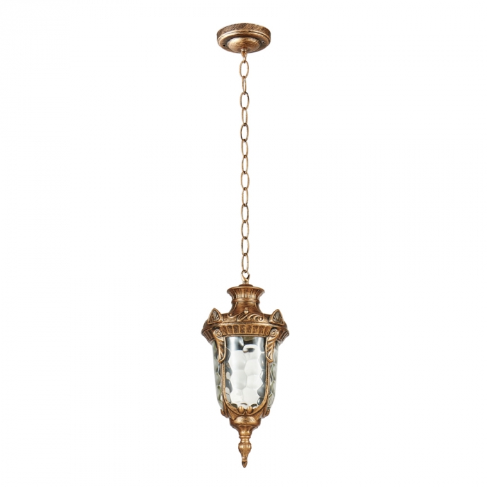 Pendente Biancoluce Modelo Cannes Alumínio Injetado e Vidro Fosco Ouro Velho 1L E27 Ø160x370mm AC243T-P