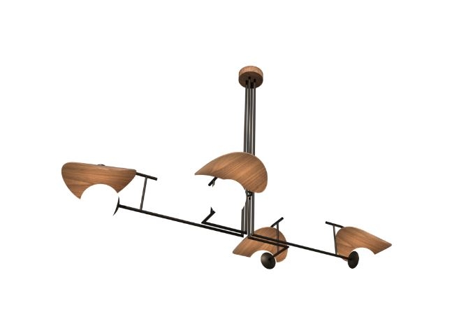Pendente Fox Lustres Madeira Madame 4L E27 1100x1700x900mm 1305