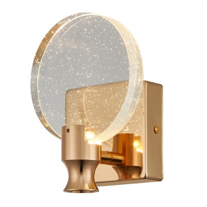 Arandela Sindora 6 watts 3000K Metal Dourado e Cristal 130mm QB05114